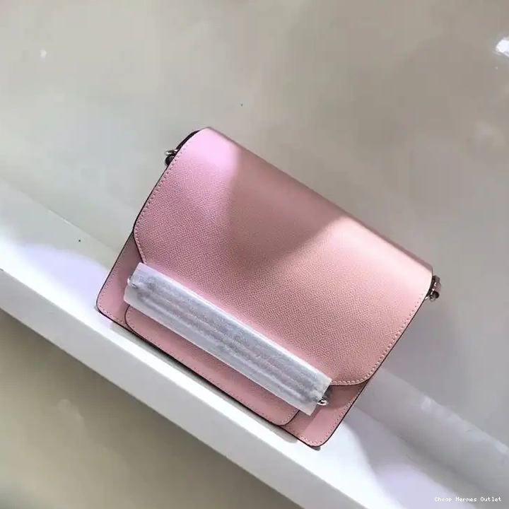 Hardware Roulis In Hermes Epsom Palladium Pink Leather Bag 0508